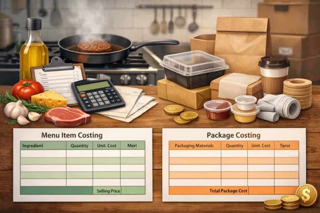Example costing template you can copy (menu item + package)